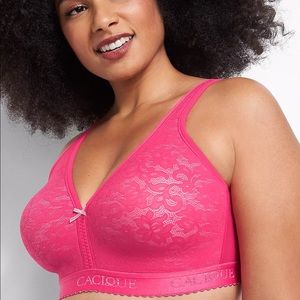NWT Cacique Lightly Lined No-Wire Lace Bra 54C